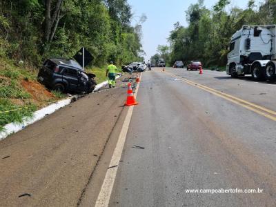 LS: Grave acidente com veÃ­culo furtado em cascavel resulta em um morto na BR 277