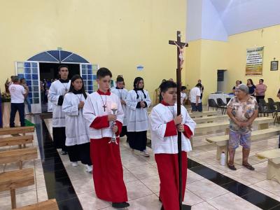 6Âº Dia das Missas com Novenas no Bairro SÃ£o Miguel de Laranjeiras do Sul foi Presidida pelo Padre SebastiÃ£o Gulart