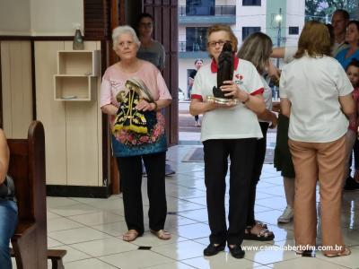 LS: CelebraÃ§Ã£o de peregrinaÃ§Ã£o da Imagem de Nossa Senhora Aparecida abriu a programaÃ§Ã£o religiosa da festa