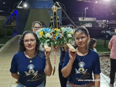 LS: CelebraÃ§Ã£o de peregrinaÃ§Ã£o da Imagem de Nossa Senhora Aparecida abriu a programaÃ§Ã£o religiosa da festa