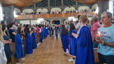 LS: CelebraÃ§Ã£o de peregrinaÃ§Ã£o da Imagem de Nossa Senhora Aparecida abriu a programaÃ§Ã£o religiosa da festa
