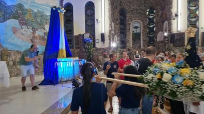LS: CelebraÃ§Ã£o de peregrinaÃ§Ã£o da Imagem de Nossa Senhora Aparecida abriu a programaÃ§Ã£o religiosa da festa