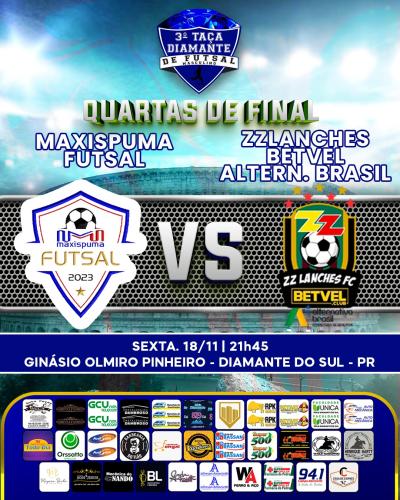Duelos definidos das quartas da TaÃ§a Diamante de Futsal Masculino Livre