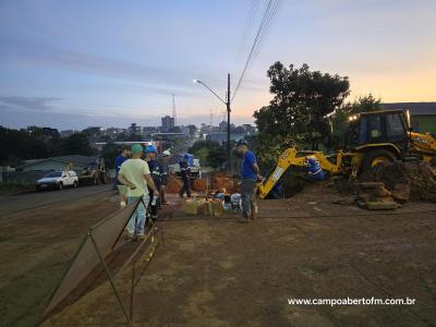 Conserto de rede de Ã¡gua em Laranjeiras do Sul deve ser concluÃ­do na terceira tentativa na noite desta sexta-feira