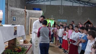 Caravana Evangelizar da Campo Aberto FM participou da Missa Solene de Frei GalvÃ£o