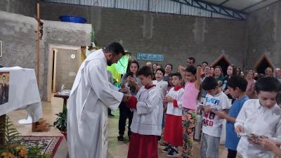 Caravana Evangelizar da Campo Aberto FM participou da Missa Solene de Frei GalvÃ£o