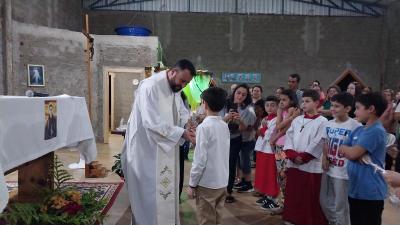 Caravana Evangelizar da Campo Aberto FM participou da Missa Solene de Frei GalvÃ£o