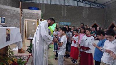 Caravana Evangelizar da Campo Aberto FM participou da Missa Solene de Frei GalvÃ£o