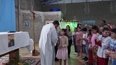 Caravana Evangelizar da Campo Aberto FM participou da Missa Solene de Frei GalvÃ£o