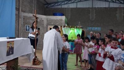 Caravana Evangelizar da Campo Aberto FM participou da Missa Solene de Frei GalvÃ£o