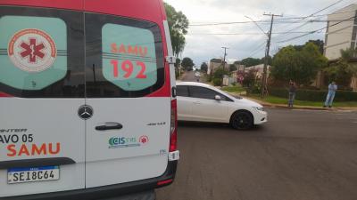 LS: Acidente envolvendo auto e moto foi atendido pelo SAMU no centro 