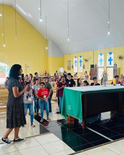 Bairro SÃ£o Miguel viveu carnaval de fÃ© e evangelizaÃ§Ã£o em Laranjeiras do Sul