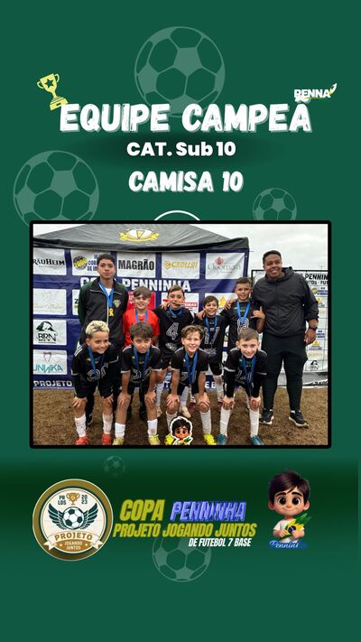 Fera Laranjeiras, Camisa 10, Geração e Profut são os Campeões da Copa PJJ de Futebol Sete Bases 