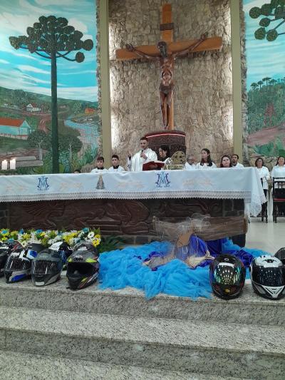 Missa com benção dos Motoqueiros foi a 4ª celebração no Santuário 