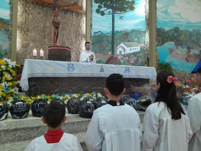 Missa com benção dos Motoqueiros foi a 4ª celebração no Santuário 