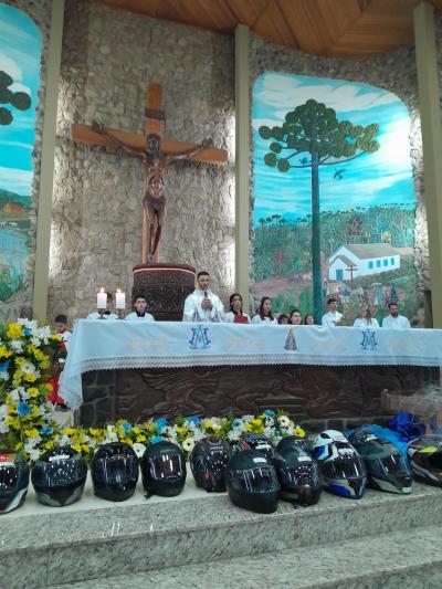 Missa com benção dos Motoqueiros foi a 4ª celebração no Santuário 
