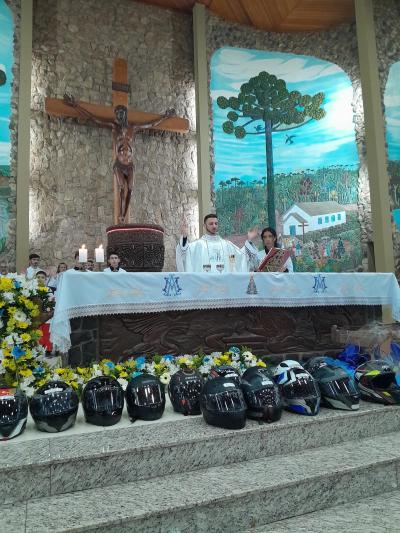 Missa com benção dos Motoqueiros foi a 4ª celebração no Santuário 