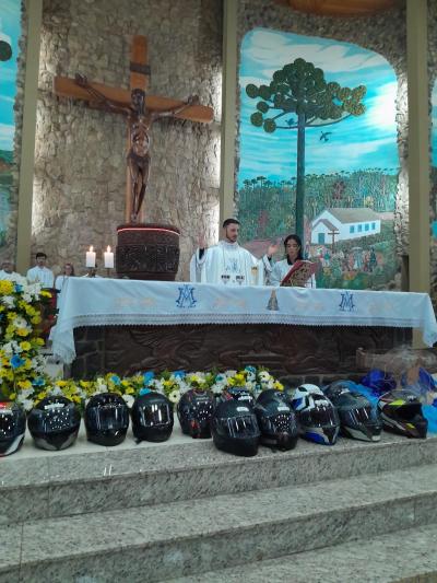 Missa com benção dos Motoqueiros foi a 4ª celebração no Santuário 