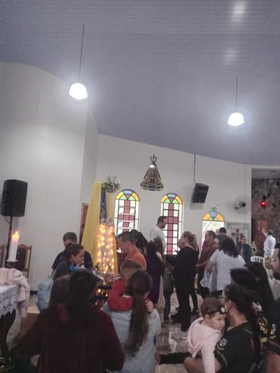 Romeiros participam em grande número na comunidade do Guaraí das festividades de Nossa Senhora Aparecida