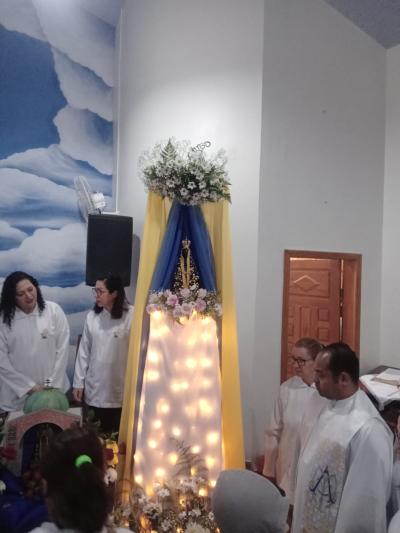 Romeiros participam em grande número na comunidade do Guaraí das festividades de Nossa Senhora Aparecida