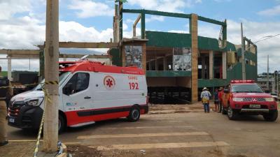 Laje desaba e deixa oito feridos durante obras de reconstrução do Supermercado Econômico em Rio Bonito do Iguaçu