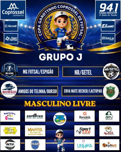 Confira o Agrupamento da 1ª fase da Copa Garotinho Coprossel de Futsal 2026 Adulto 