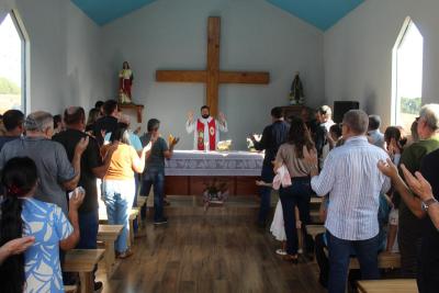 Inauguração de Capela dedicada a Santa Bárbara marca momento de fé em Laranjeiras do Sul