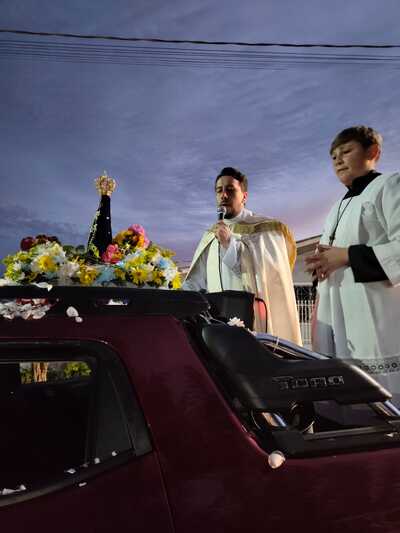 Centenas de devotos participaram da carreata com a Imagem Peregrina de Nossa Senhora Aparecida em Laranjeiras do Sul
