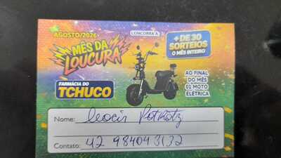 Leocir Potratz ganha moto elétrica em promoção da Farmácia do Tchuco
