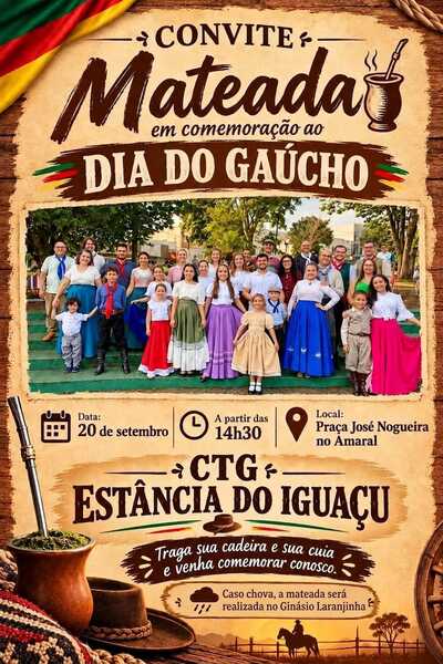 LS: CTG Estância do Iguaçu promove mateada em comemoração ao Dia do Gaúcho