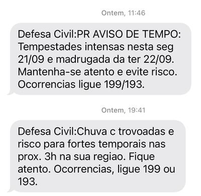 Frente fria causa chuva forte e ventos acima de 120 km/h no Paraná