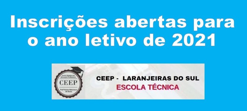 Escola TÃ©cnica abriu inscriÃ§Ãµes para o ano letivo de 2021 