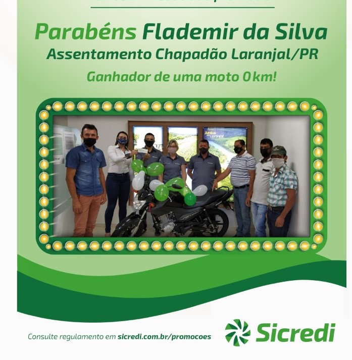 Primeiro ganhador da Campanha Sorte Premiada do Sicredi Ã© de Laranjal 