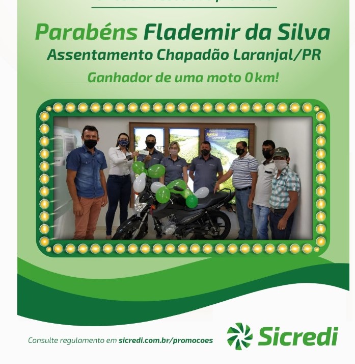 Primeiro ganhador da Campanha Sorte Premiada do Sicredi é de Laranjal 