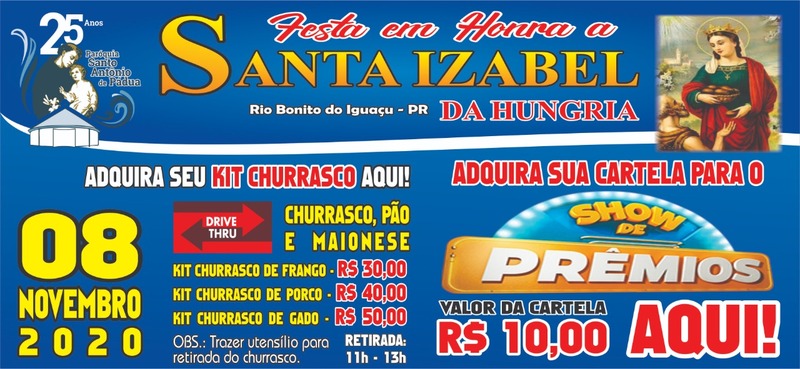 Festa em louvor a Santa Izabel da Hungria serÃ¡ realizada no prÃ³ximo domingo (8)