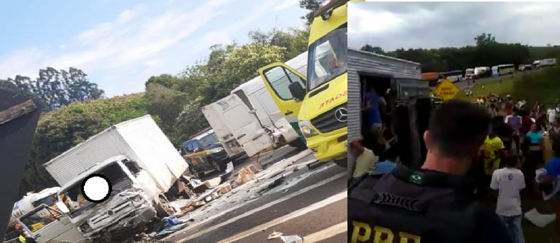 Acidente na BR 277 em Nova Laranjeiras com vÃ­tima fatal. Carga foi saqueada logo apÃ³s o acidente
