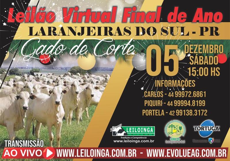 Sociedade Rural Laranjeiras do Sul - LeilÃ£o Virtual de Final de Ano serÃ¡ sÃ¡bado (05/12)