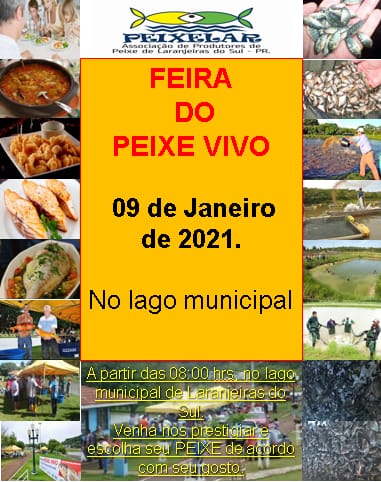 Acontece neste sÃ¡bado (09) a 1Âª ediÃ§Ã£o da Feira do Peixe Vivo de 2021