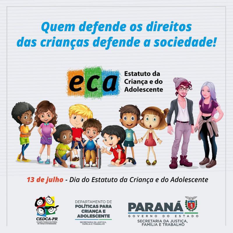 Governo celebra hoje (13/07) 31 anos do Estatuto da CrianÃ§a e do Adolescente (ECA)