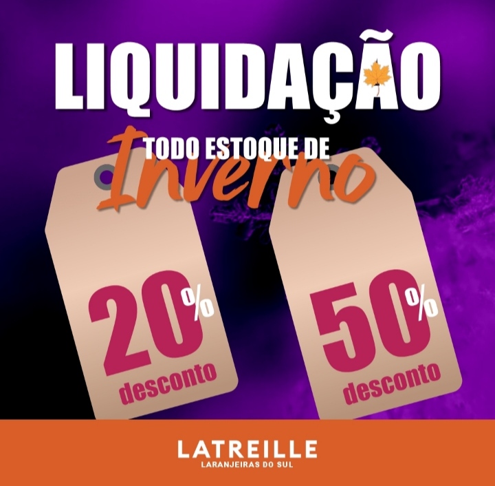 Na Latreille Jeans Laranjeiras todo o estoque de inverno com preÃ§os incrÃ­veis 