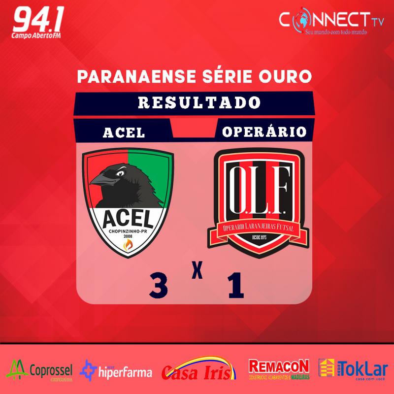 Futsal - Acel Chopinzinho vence o OperÃ¡rio Laranjeiras pelo Paranaense da Chave Ouro 