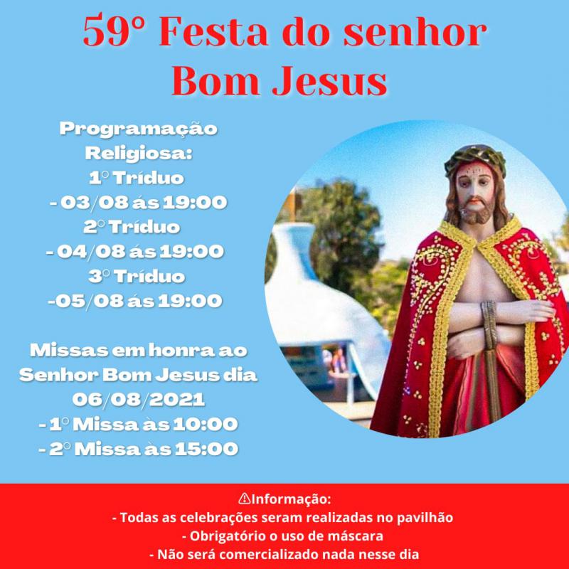 Bispo Dom Amilton estarÃ¡ celebrando a Santa Missa No Campo Mendes na Festa do Senhor Bom Jesus