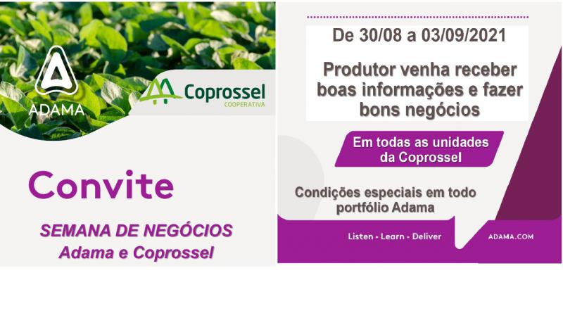 Semana de negÃ³cios  Adama -  Coprossel inicia na segunda-feira (30/08)