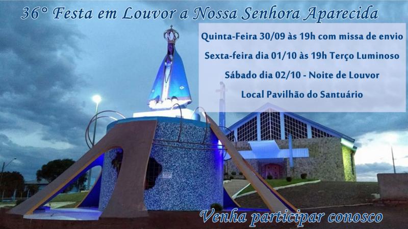 Missa doa Envio abre a programaÃ§Ã£o religiosa da 36Âª Festa em Louvor a Nossa Senhora Aparecida em Laranjeiras do Sul