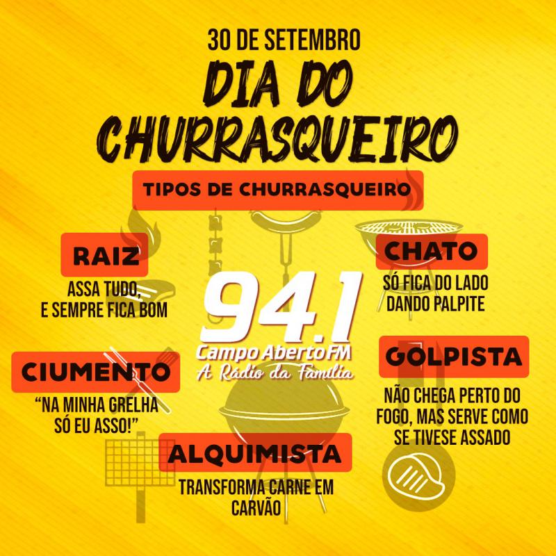 Hoje 30 de setembro Ã© considerado o Dia do Churrasqueiro