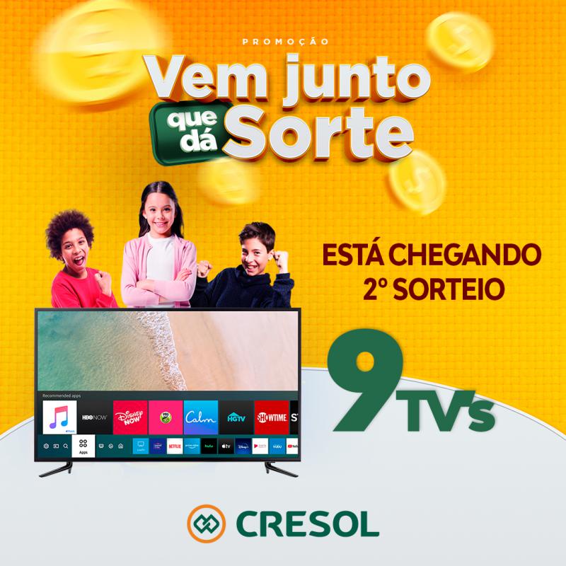 Cresol Vale das Ãguas realizarÃ¡ o segundo sorteio da Campanha Vem Junto que DÃ¡ Sorte na prÃ³xima sexta (08)