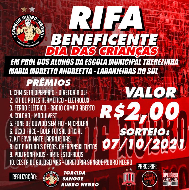 Sorteio da aÃ§Ã£o entre amigos da Sangue Rubro Negro acontece nesta quinta feira (07)