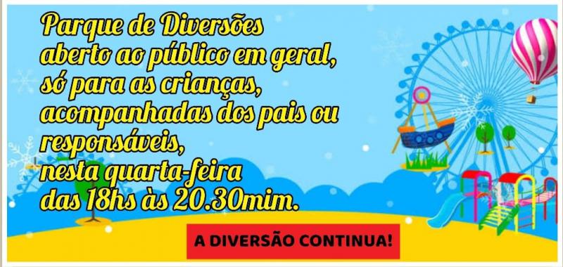 Parque de diversÃµes estarÃ¡ aberto para as crianÃ§as em Rio Bonito do IguaÃ§u nesta Quarta (20)