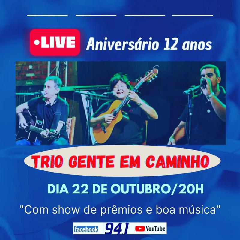 Trio Gente Em Caminho Comemora 12 Anos de EvangelizaÃ§Ã£o com Live Show