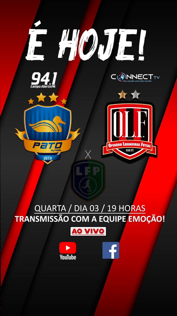 Com 04 desfalques OperÃ¡rio Laranjeiras encara o Pato Futsal Pela Liga ParanÃ¡ na noite desta quarta-feira (03)